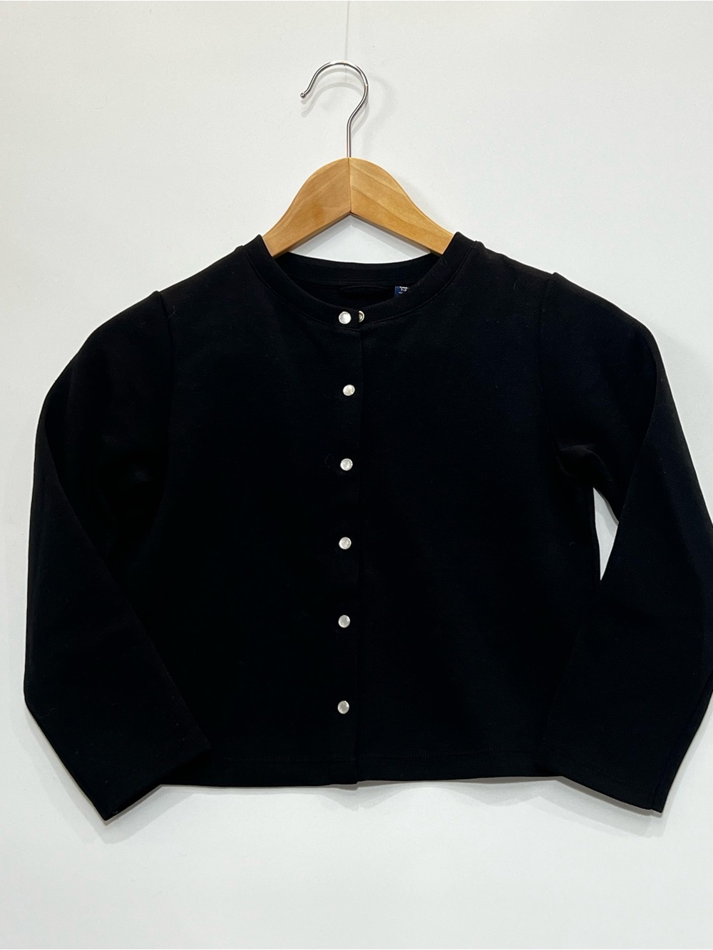 Uniqlo Black Button-Front Long Sleeve Cardigan